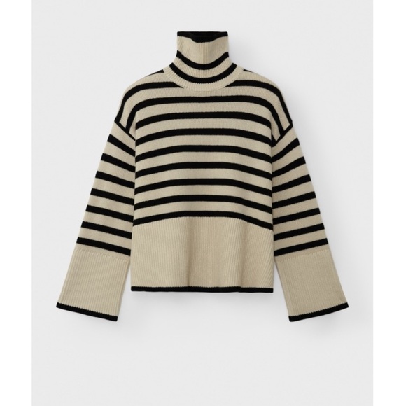 Toteme Stripped Wool And Cotton Sweater 